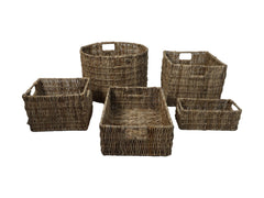 HSM-collectie Mandenset S/5-ø47x30-Natuurlijk-Bananenblad