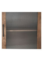 HSM Collectie-Vitrinekast 1 Deur Rechts-60x40x180-Natuurlijk-Mango/Glas