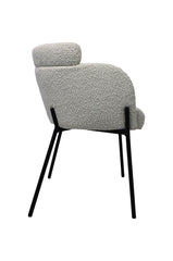 HSM-collectie - Eetkamerstoel Luca S/2 - 57x60x81 - Wit/Zwart - Stof/Metaal