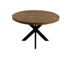 HSM-collectie - Round Dining Table Melbourne - 80x80x76 - Naturel/Zwart - Mango/Metaal