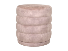 HSM-collectie - Ronde Poef Rings - 45x45x40 - Lever - Stof