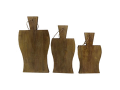 HSM-collectie Snijplank met handvat Golf S/3-40x22x2/34x17x2/29x17x2-Natuurlijk-Mango