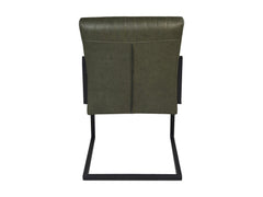 HSM-collectie - Eetkamerstoel Texas S/2 - 55x50x85 - Groen/Zwart - Leder/Metaal