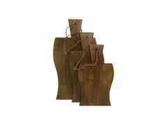 HSM-collectie Snijplank met handvat Golf S/3-40x22x2/34x17x2/29x17x2-Natuurlijk-Mango