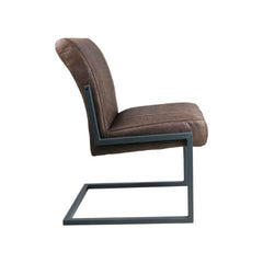 HSM Collectie-Eetkamerstoel Texas-55x50x85-Espresso/Grijs-Leder/Metaal