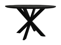 HSM-collectie - Ronde eettafel met mozaïek - 140x140x77 - Zwart - Mango/Metaal