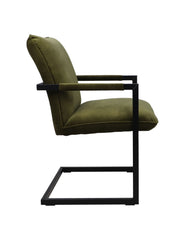HSM-collectie - Eetkamerstoel Boston S/2 - 56x68x89 - Groen/Zwart - Stof/Metaal