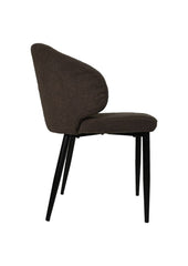 HSM-collectie - Eetkamerstoel Yuna S/2 - 60x54x82,5 - Espresso/Zwart - Stof/Metaal