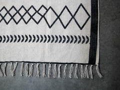 HSM-collectie Vloerkleed - 230x160x0,35 - Zwart/Wit - Katoen