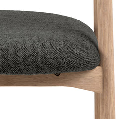 HSM-collectie - Eetkamerstoel Ella Met Arm S/2-56x54x76-Grijs/Wit Gepigmenteerd-Stof/Eiken