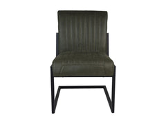 HSM-collectie - Eetkamerstoel Texas S/2 - 55x50x85 - Groen/Zwart - Leder/Metaal