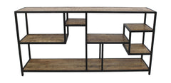 HSM-collectie - Open boekenkast Levels - 160x38x80 - Naturel/Zwart - Mango/Metaal