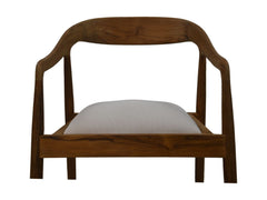 HSM-collectie Eetkamerstoel Wifera + zitting-55x41x78-Natuurlijk/Wit-Teak/Stof