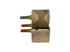 HSM-collectie Staand Wijnrek Vins 3 Flessen-25x18x31-Naturel-Munggur