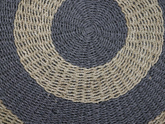 HSM-collectie Vloerkleed -ø100-Natuurlijk/Grijs-Raffia/Zeegras
