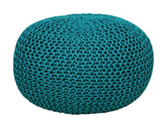 Sitzpouf Pouf Gebreide kruk Gebreide poef Ø 55cm PREMIUM Binnenplaats Zwembad Tuin duurzaam