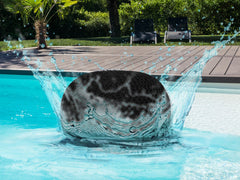 Sitzpouf Pouf Gebreide kruk Gebreide poef Ø 55cm PREMIUM Binnenplaats Zwembad Tuin duurzaam