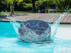 Sitzpouf Pouf Gebreide kruk Gebreide poef Ø 55cm PREMIUM Binnenplaats Zwembad Tuin duurzaam