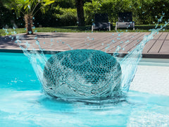 Sitzpouf Pouf Gebreide kruk Gebreide poef Ø 55cm PREMIUM Binnenplaats Zwembad Tuin duurzaam