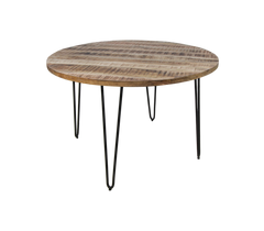 HSM-collectie - Ronde eettafel Valencia - 120x120x77 - Naturel/Zwart - Mango/Metaal