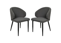 HSM-collectie-Eetkamerstoel Yuna S/2-60x54x82.5-Grijs/Zwart-Stof/Metaal