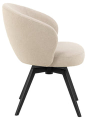 HSM-collectie - Dining Chair Alma + Armrest - 80x58,5x60 - Crème/Zwart - Stof/Metaal