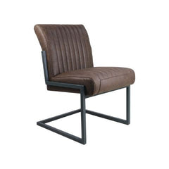 HSM Collectie-Eetkamerstoel Texas-55x50x85-Espresso/Grijs-Leder/Metaal