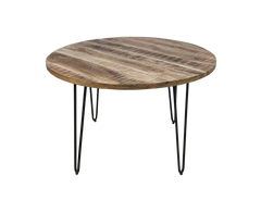 HSM-collectie - Ronde eettafel Valencia - 120x120x77 - Naturel/Zwart - Mango/Metaal