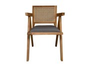HSM Collectie-Eetkamerstoel Phi-52x54x83-Natuurlijk/Donkergrijs-Teak/Stof