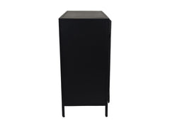 HSM-collectie Vitrinekast Bronx Laag 2 Deur-90x40x85-Zwart/Grijs-Metaal