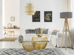 Bijzettafel set van 2 ronde salontafels Glamira goud