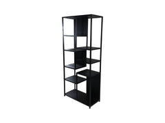HSM-collectie - Open boekenkast Levels - 78x35x178 - Zwart - Mango/Metaal