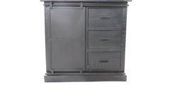 HSM-collectie Vitrinekast Melbourne 2 Deur 3La-95x45x195-Zwart-Mango/Metaal