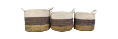 HSM-collectie Mandenset Malibu S/3-ø36x30 / ø34x27 / ø32x25-Naturel/Assorti-Raffia/Zeegras