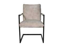 HSM-collectie - Eetkamerstoel Boston S/2 - 56x68x89 - Naturel/Zwart - Stof/Metaal