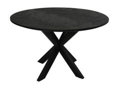 HSM-collectie - Ronde eettafel met mozaïek - 140x140x77 - Zwart - Mango/Metaal
