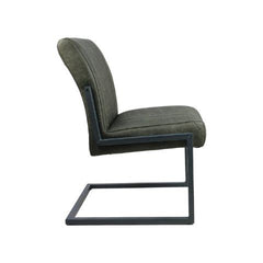 HSM Collectie-Eetkamerstoel Texas S/2-55x50x85-Groen/Grijs-Leder/Metaal