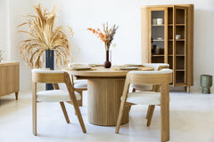HSM-collectie Vitrinekast Dune 2 Deur-120x50x200-Naturel-Eiken