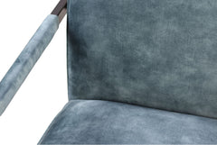 HSM-collectie - Eetkamerstoel Boston S/2 - 56x68x89 - Blauw/Zwart - Stof/Metaal
