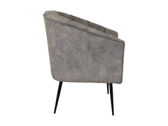 HSM-collectie - Eetkamerstoel Chester - 60x63x83 - Dolfijn Grijs/Zwart - Stof/Metaal