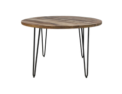 HSM-collectie - Ronde eettafel Valencia - 120x120x77 - Naturel/Zwart - Mango/Metaal