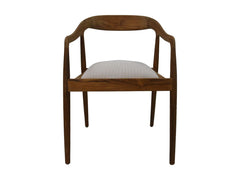 HSM-collectie Eetkamerstoel Wifera + zitting-55x41x78-Natuurlijk/Wit-Teak/Stof
