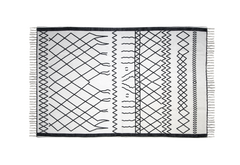 HSM-collectie Vloerkleed - 230x160x0,35 - Zwart/Wit - Katoen
