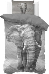Dekbedovertrek Elegant Elephant Antraciet 135 x 200/220 - 1-persoons dekbedovertrek
