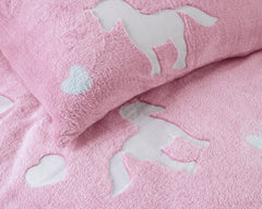 Dekbedovertrek Glow in the dark Unicorn Roze 140 x 220 - 1-persoons dekbedovertrek