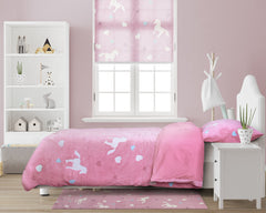 Dekbedovertrek Glow in the dark Unicorn Roze 140 x 220 - 1-persoons dekbedovertrek