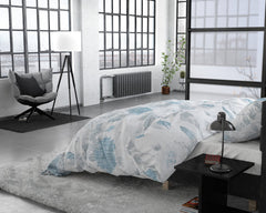 Dekbedovertrek Iven Blauw 140 x 220 - 1-persoons dekbedovertrek