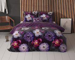 Dekbedovertrek Magic Flower Paars 140 x 220 - 1-persoons dekbedovertrek