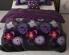 Dekbedovertrek Magic Flower Paars 140 x 220 - 1-persoons dekbedovertrek