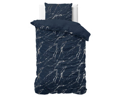 Dekbedovertrek Marmer Indigo 140 x 220 - 1-persoons dekbedovertrek